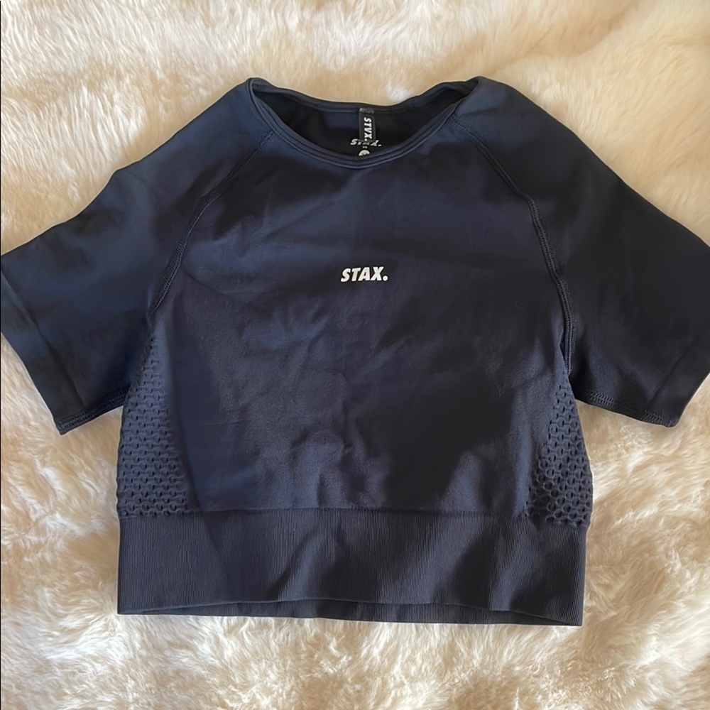 Stax.  Women's Blue Crop Top #129
